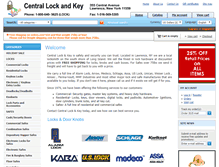 Tablet Screenshot of centrallockandkey.com